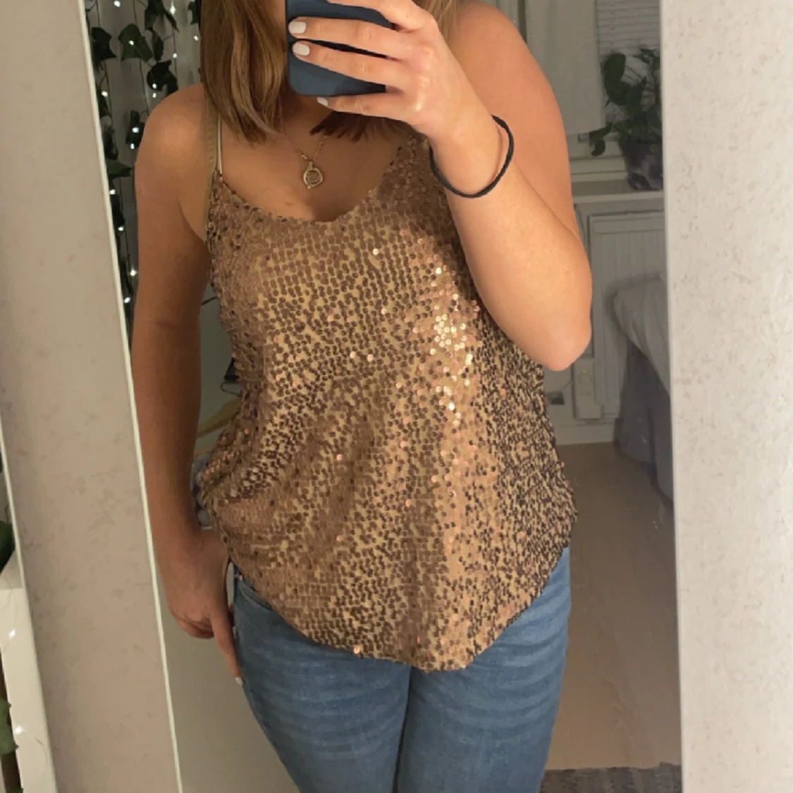 Guld glitter blus  - 91