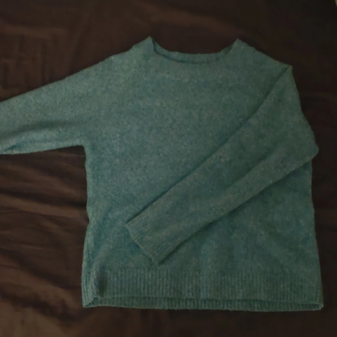 Blå-grön stickad tröja 