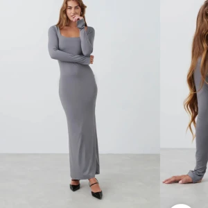 Grå klänning  - Säljer denna fina slutsålda gråa klänningen från Gina som är använd en gång! För mer bilder skriv privat! Frakt ingår ej❤️