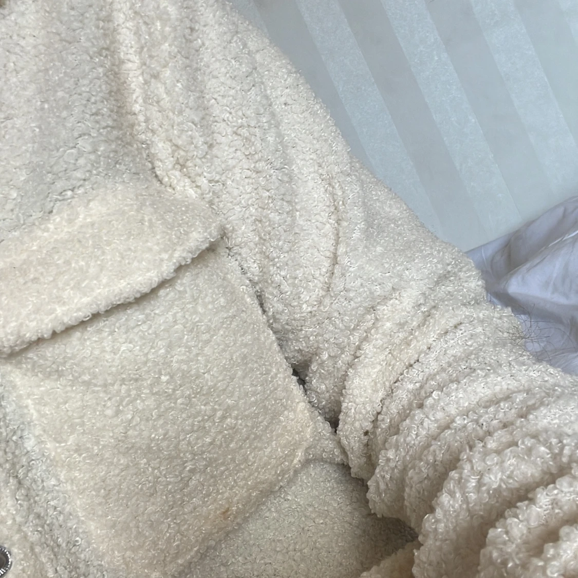 Vit ullig jacka - 90