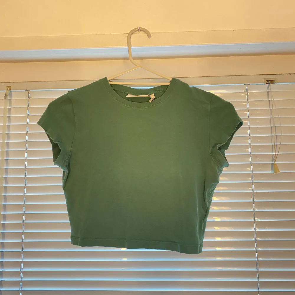Väldigt fin grön kroppad T-shirt från weekday. Endast använd få gånger! . T-shirts.