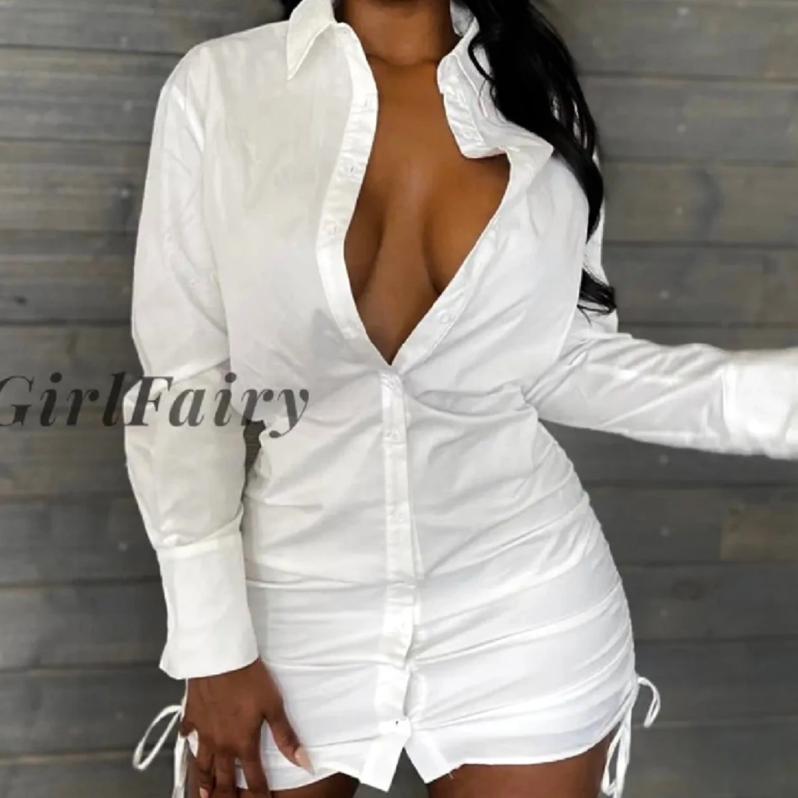 ruched vit klänning 