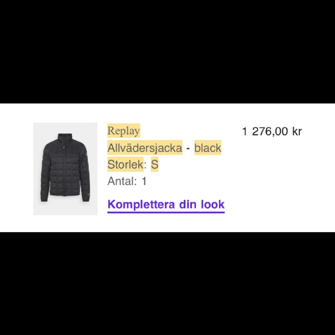 Replay Allvädersjacka - black Storlek: S - 91