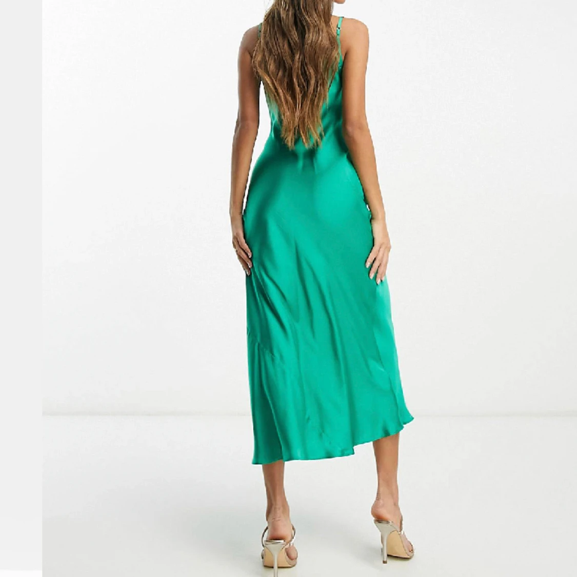 Balklänning grön satin - 91