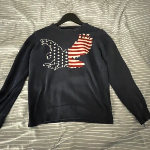Stickad tröja - En populär tröja med en fågels usa flaggan på