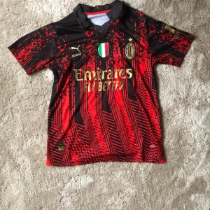 Ac Milan tröja - Ac Milan i storleken S. Den är för stor för mig och det är anledningen till att jag säljer den. Har ni några frågor är det bara att ställa de.