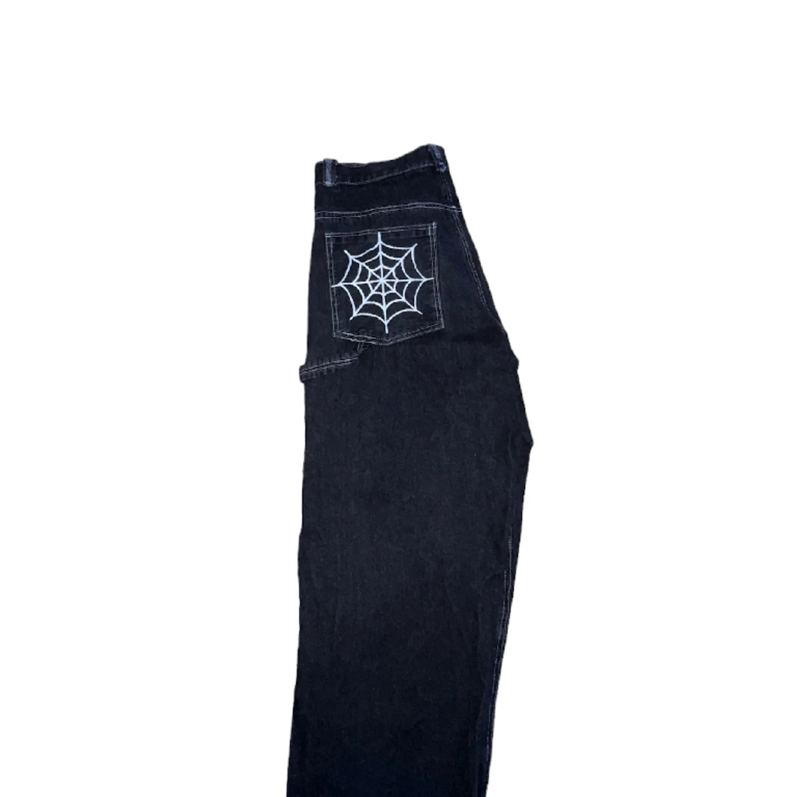 Baggy svarta byxor med broderi. - 91