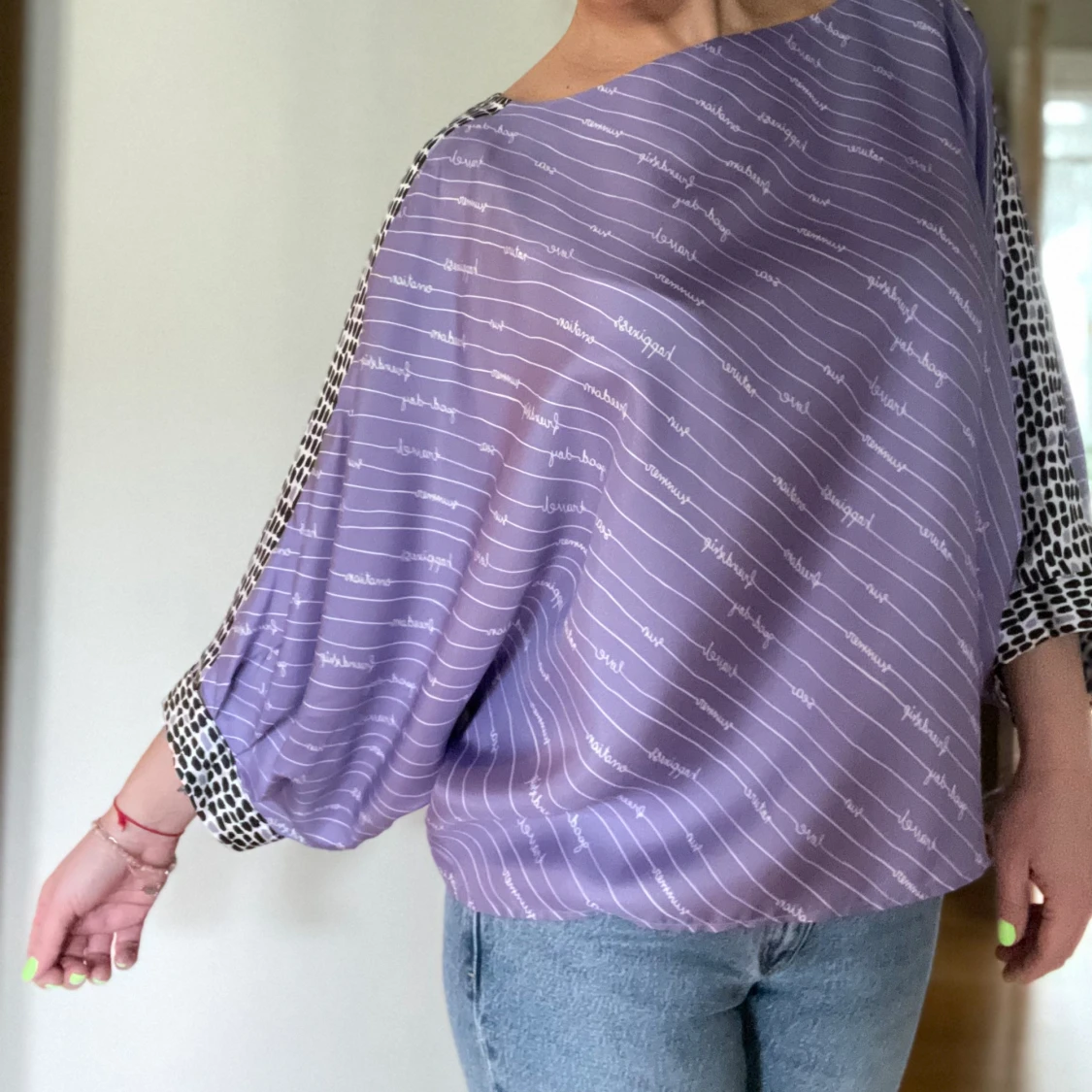 Blus 100% silke från INES i Stl S - 91