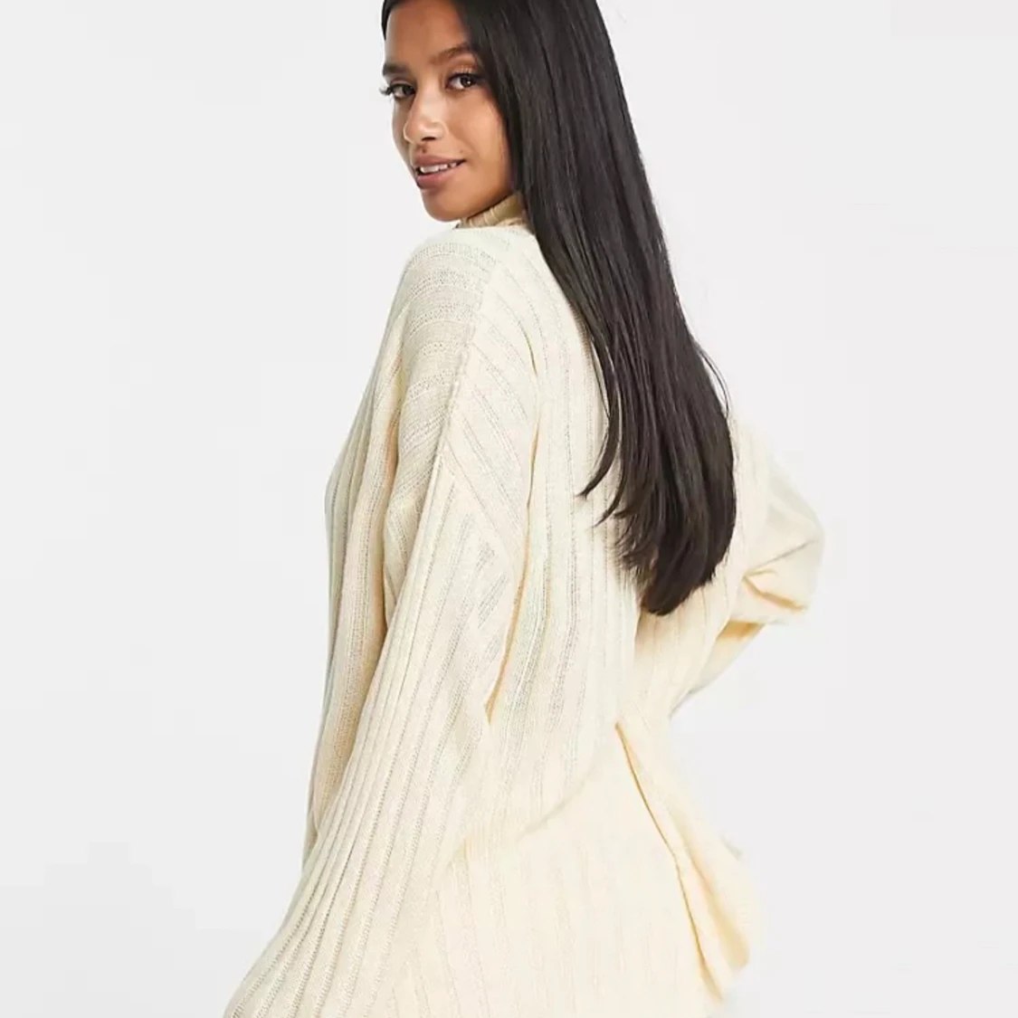 Stickad tröja med krage - 90