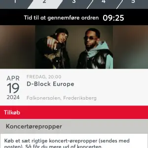 Har en biljett till dblock konsär i Köpenhamn den 19 april 