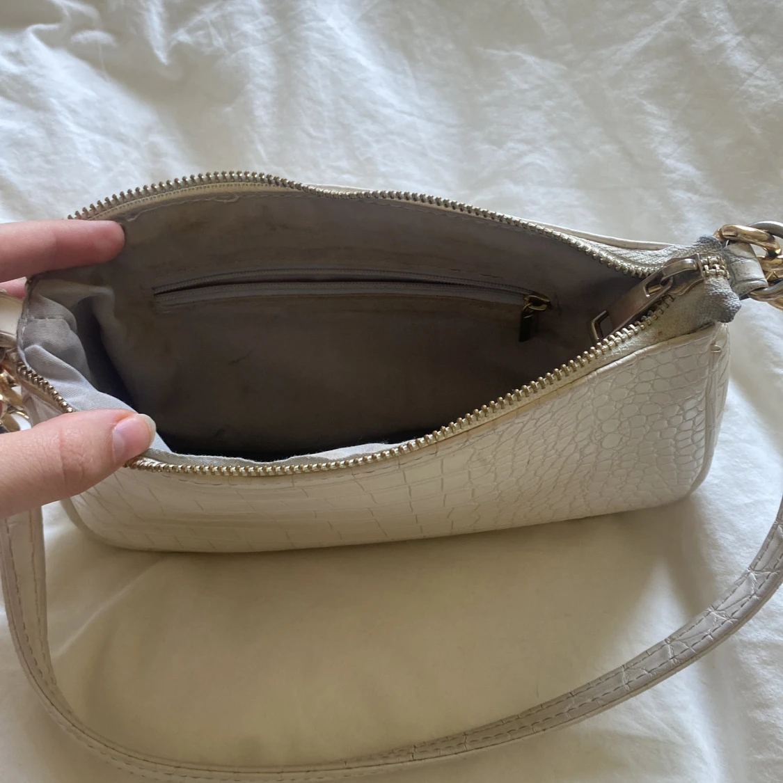 Vit läderväska - 91