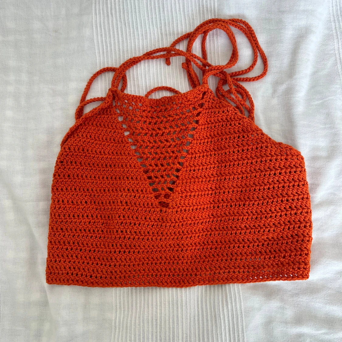 Virkad halternecktop, S - 1