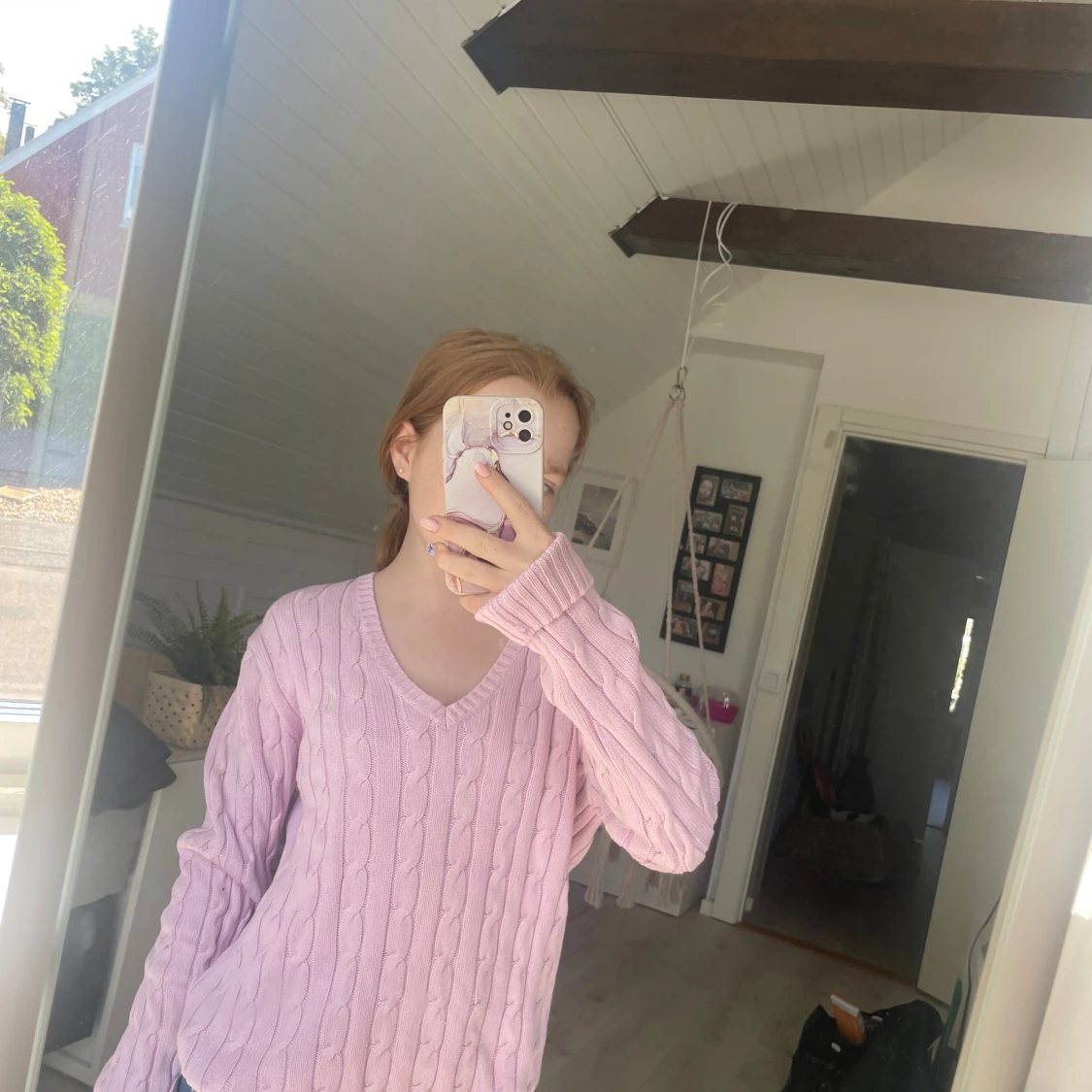 Rosa polo tröja (M) - 91