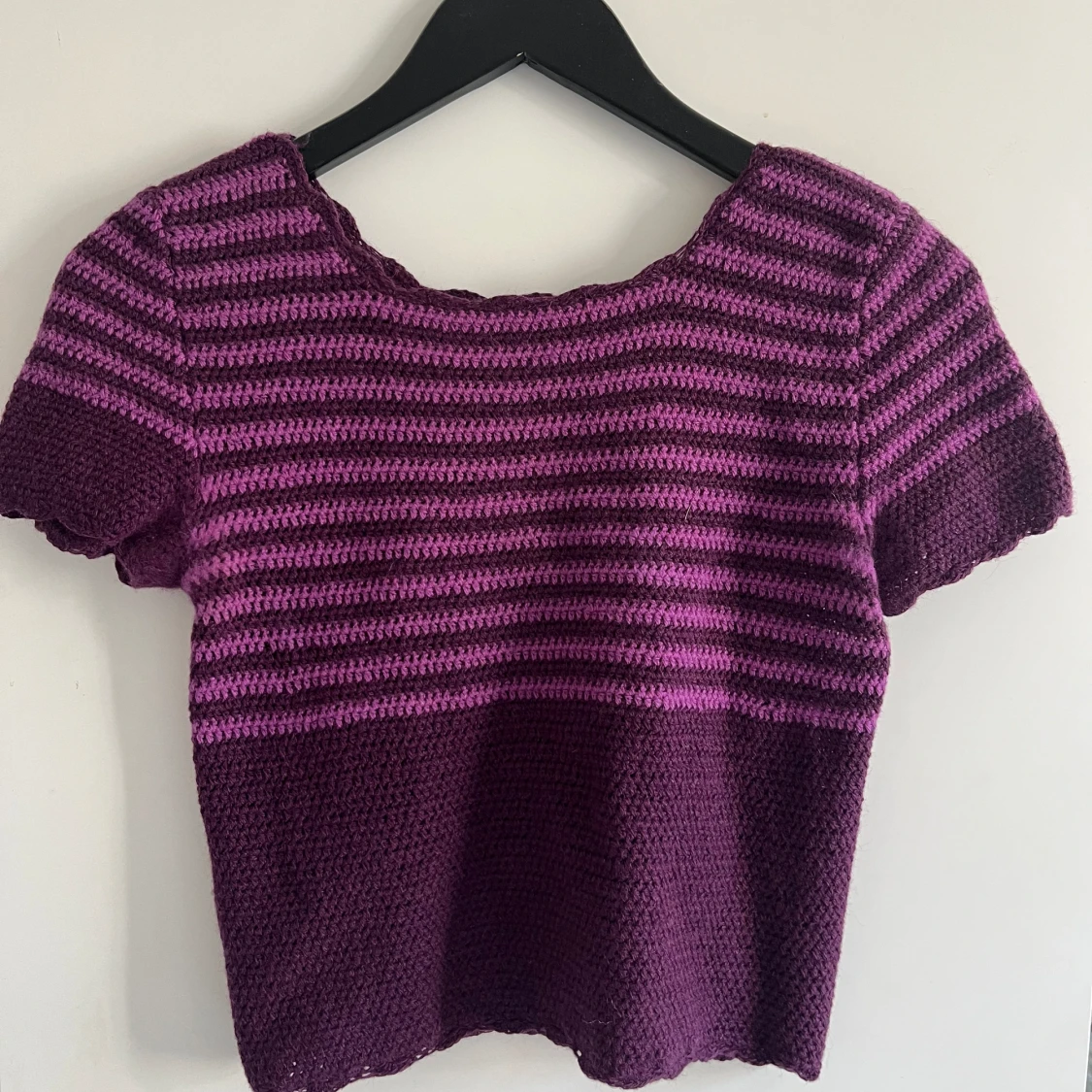 Virkad/stickad crochet topp