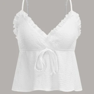 Vit topp - Vit söt topp/linne, storlek M, aldrig använd