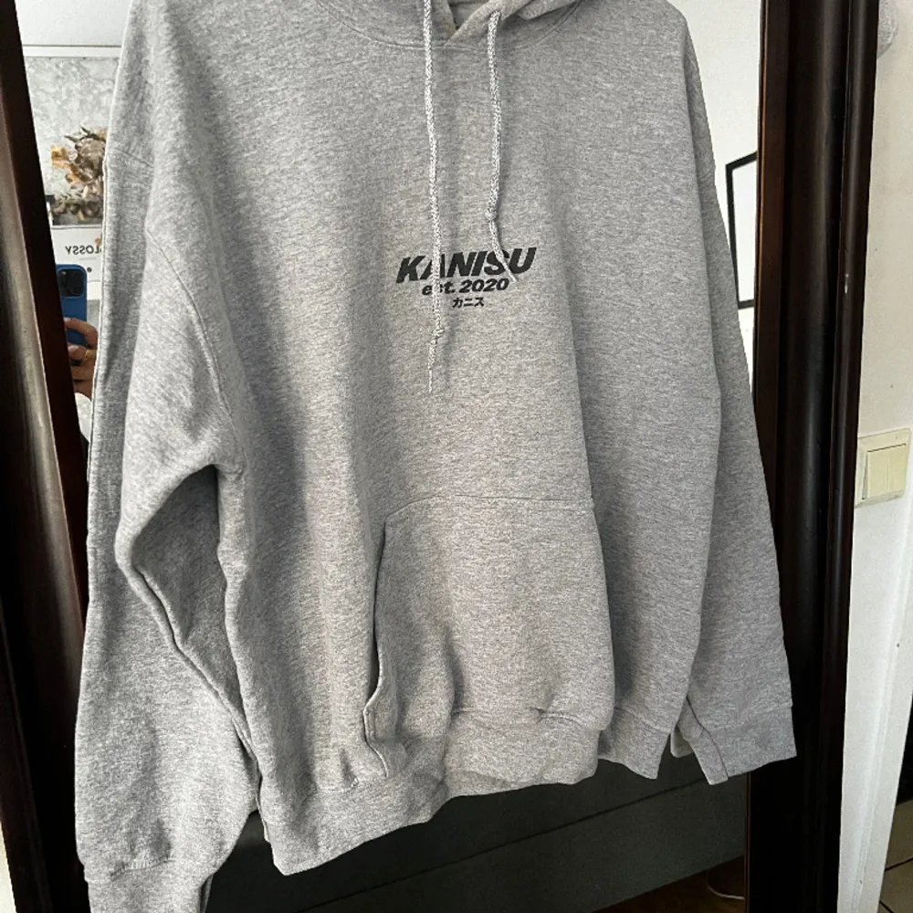 Säljer denna jättesnygga gråa hoodie från Kanisu. Köpt för 599:-. Använd fåtal gånger. . Hoodies.