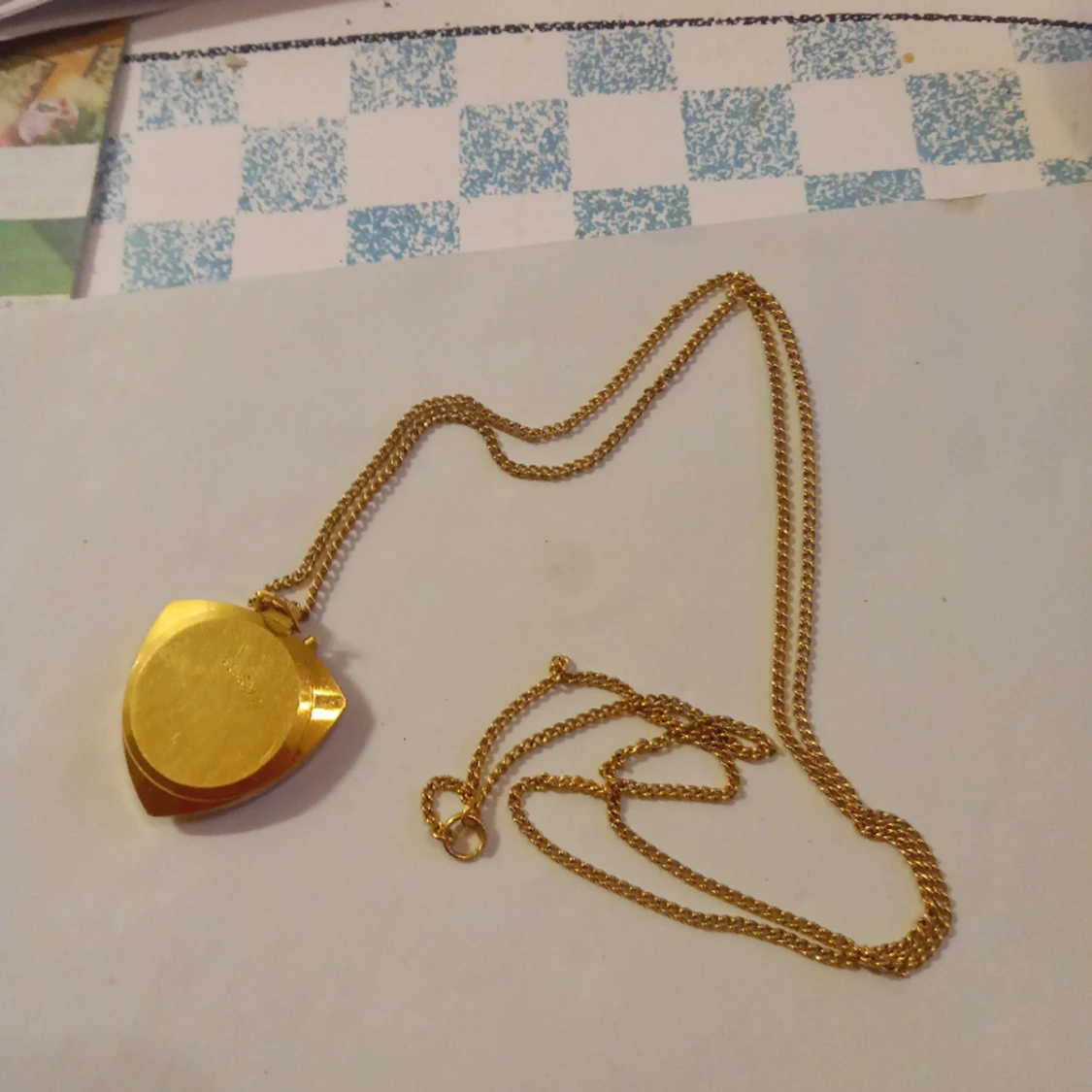 Vintage Halsband Zarja USSR Gold plated 21 Jewels .med hänge av en klocka . - 91