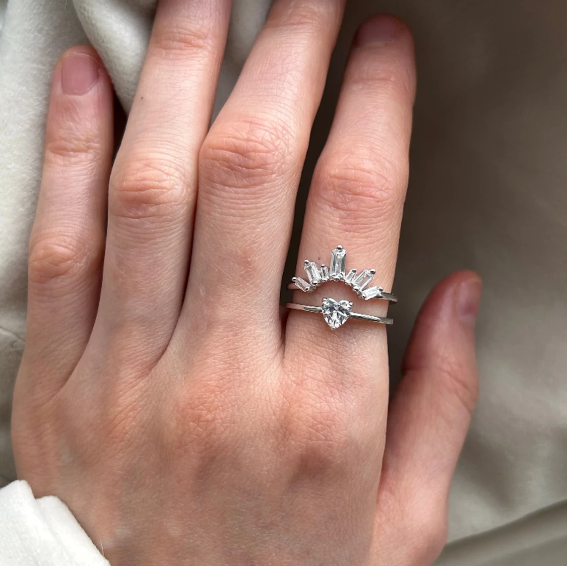 Sterling silver 925 ring med kubisk zirkonia  - 91