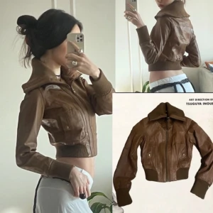 Biker jacket  - Väääärldens finaste biker jacka som är perfekt nu till våren. Lite croppad och sitter tajt i midjan. Genuint läder. 