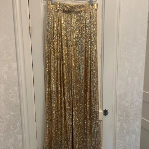 Vida Paljettbyxor  - Vida paljetter i guld från Zara i xs men passar även S