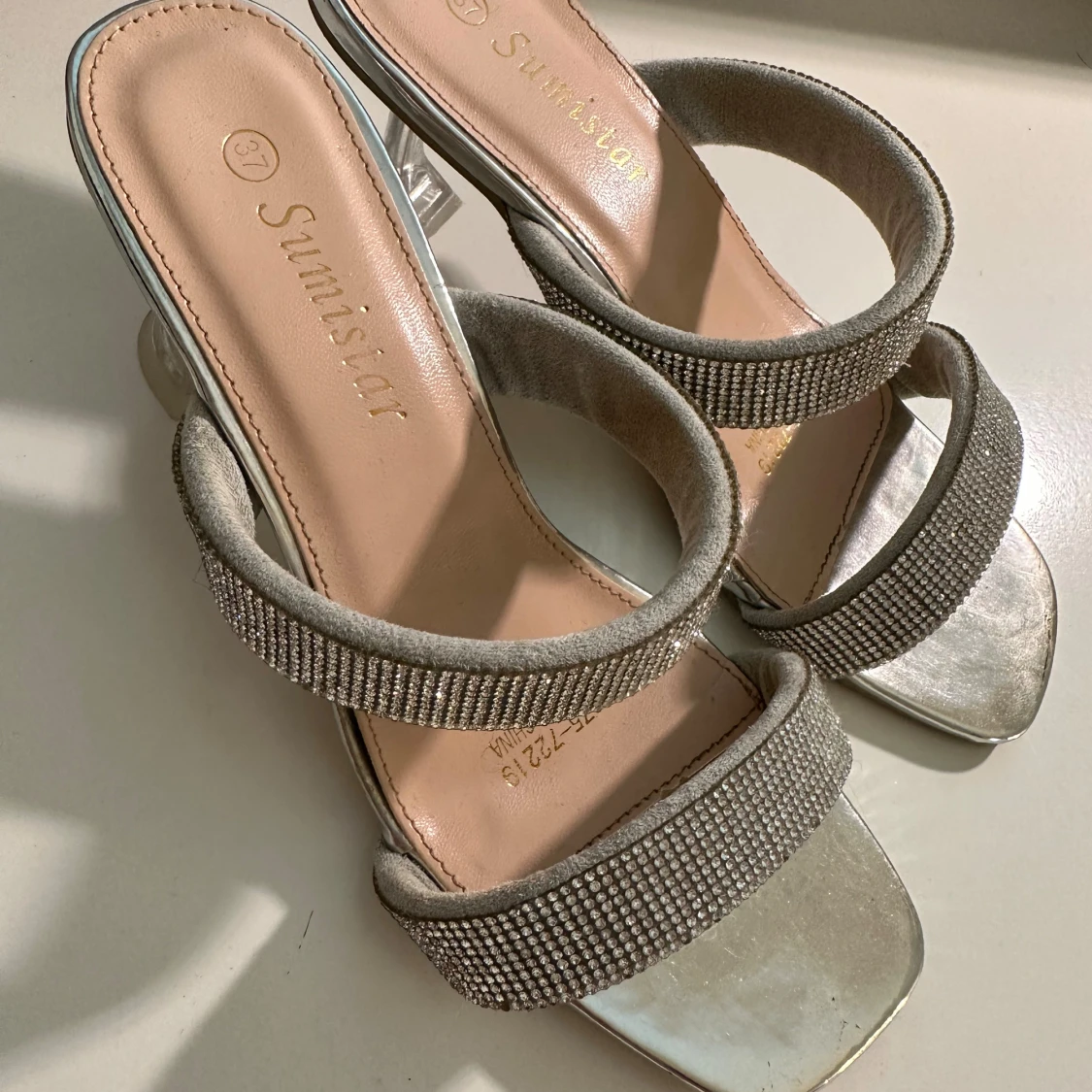 Silver diamant kitten heels - 90