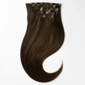Rapunzel löshår  - Clip on set 7 pieces. Använd 3 gänger sa i utmarkt skick. I färgerna 2.3 chocolate Brown som passar de flesta brunetter. I sleek versionen som är dyrare och smälter in bättre i haret. 50cm. Ordinarie pris 2390kr