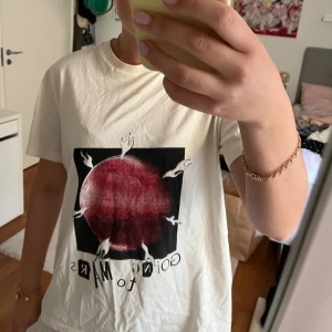 Ganni T-shirt - Jättefin T-shirt från ganni💕köpt här på plick så andra bilden är från förra ägaren, nypris ca 1000