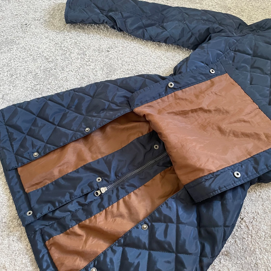 Blå lång vinterridjacka  - 92