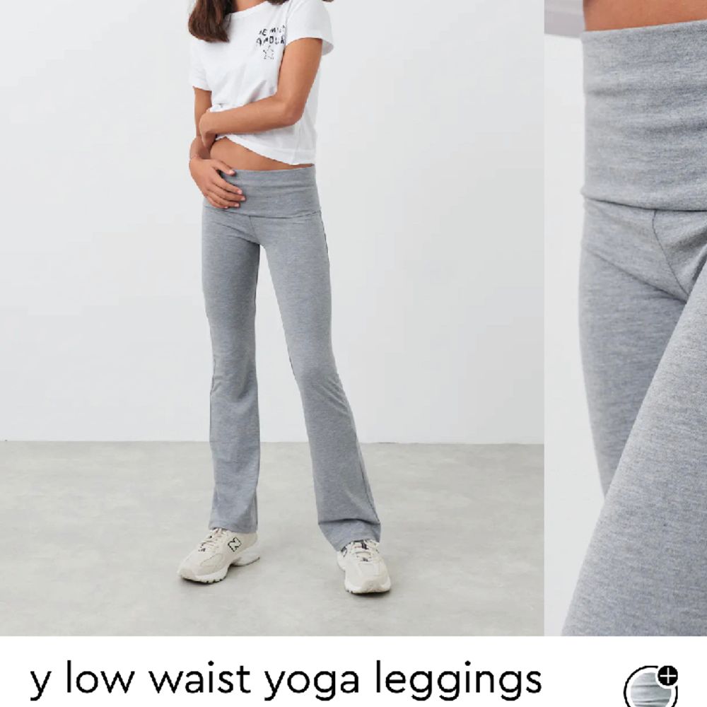 Grå Low waist yoga leggings Ginatricot