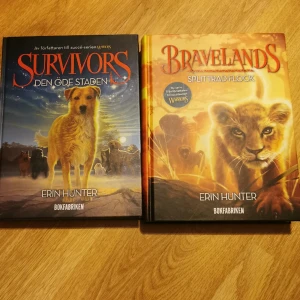 Bok 1 ur serierna "survivors" och "bravelands"  - Samma författare som warrior cats och båda är på svenska. Säljs för 50 kr styck. Mycket bra skick, aldrig lästa. 💗  Köparen står för frakt ‼️