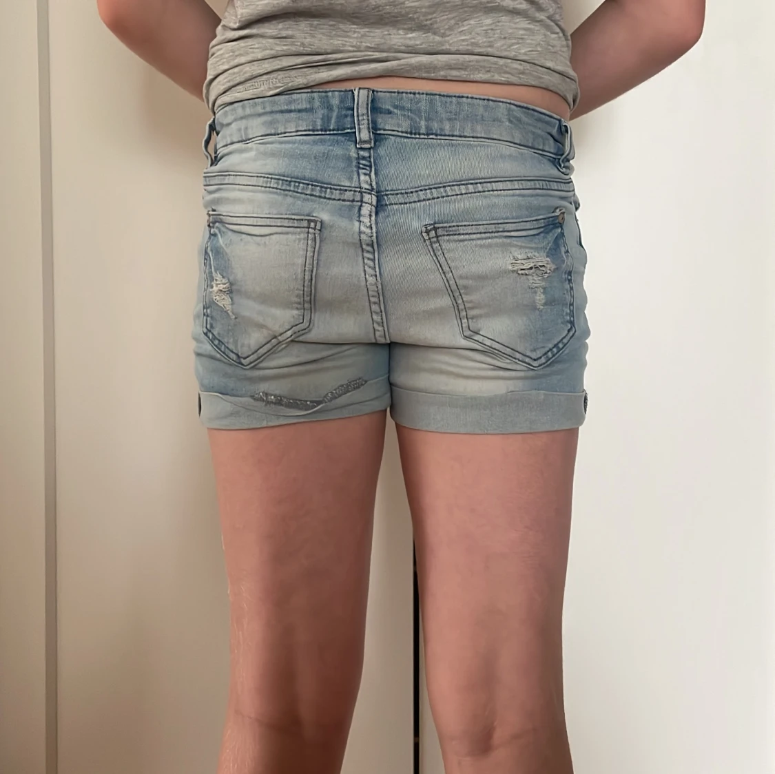 Blåa jeansshorts - 90