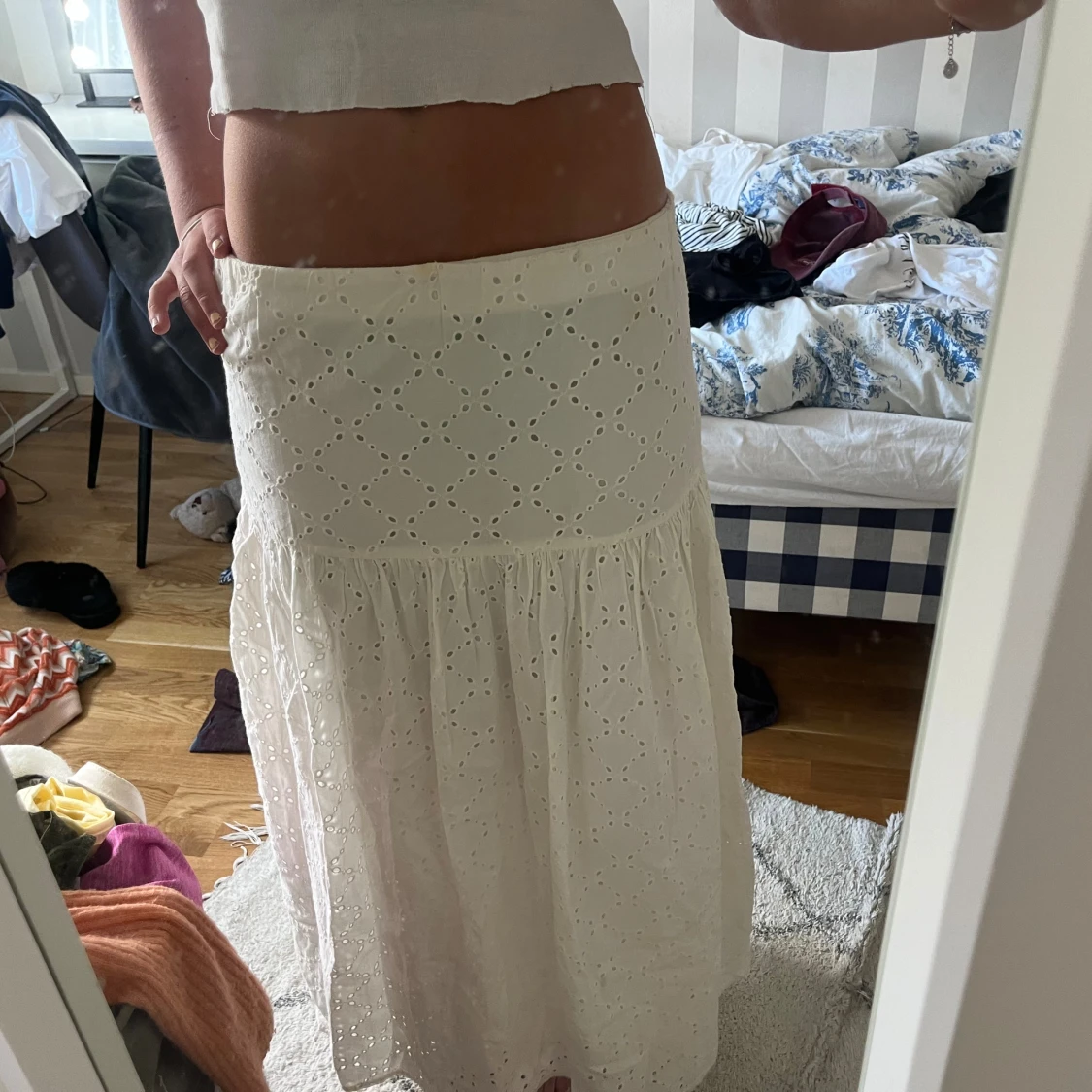 Vit lång kjol  - 39