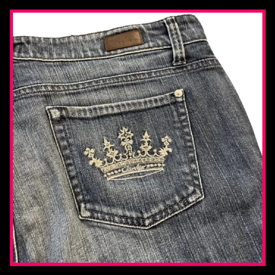 Jeans med kronor🩷 - 90
