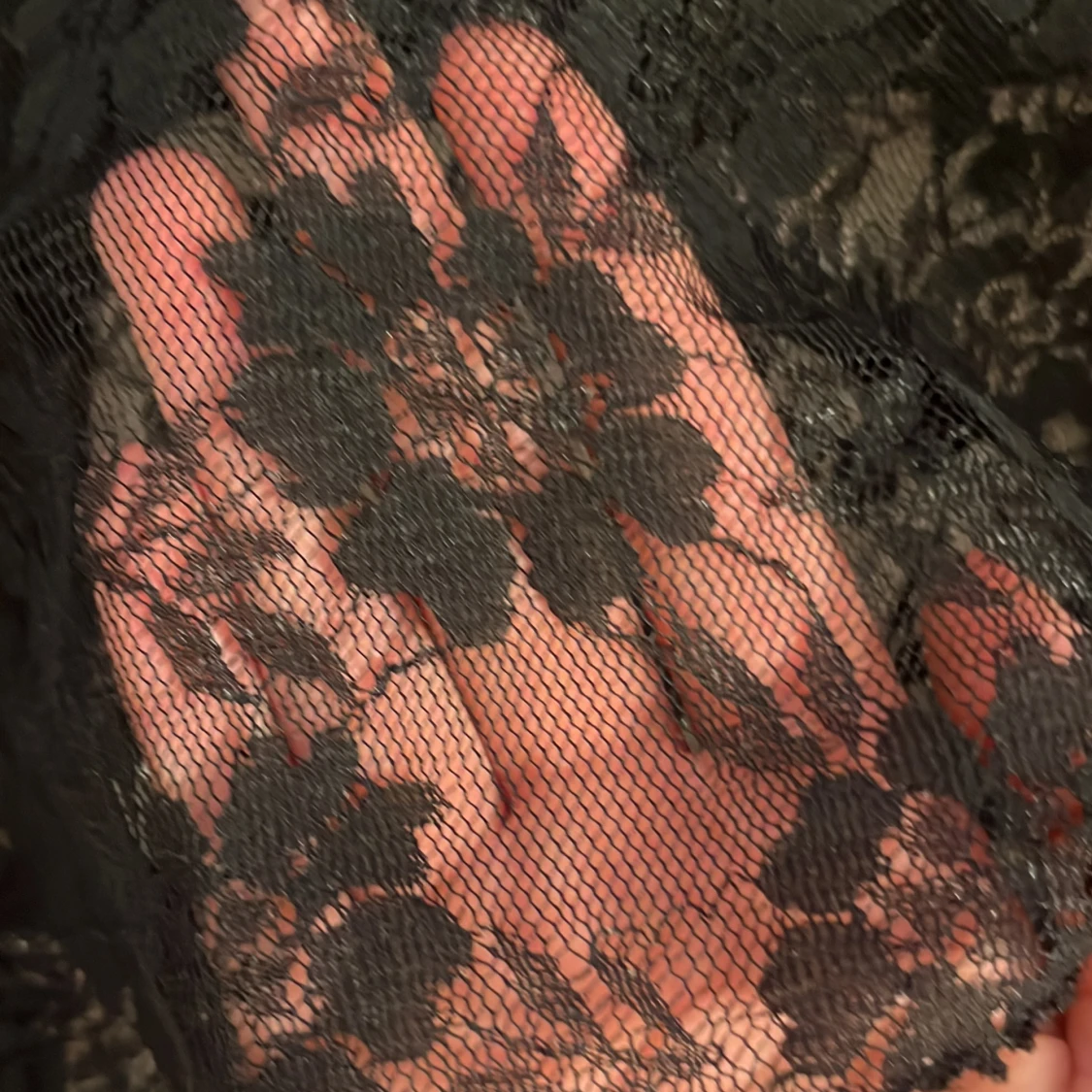 Svart spets linne - 90