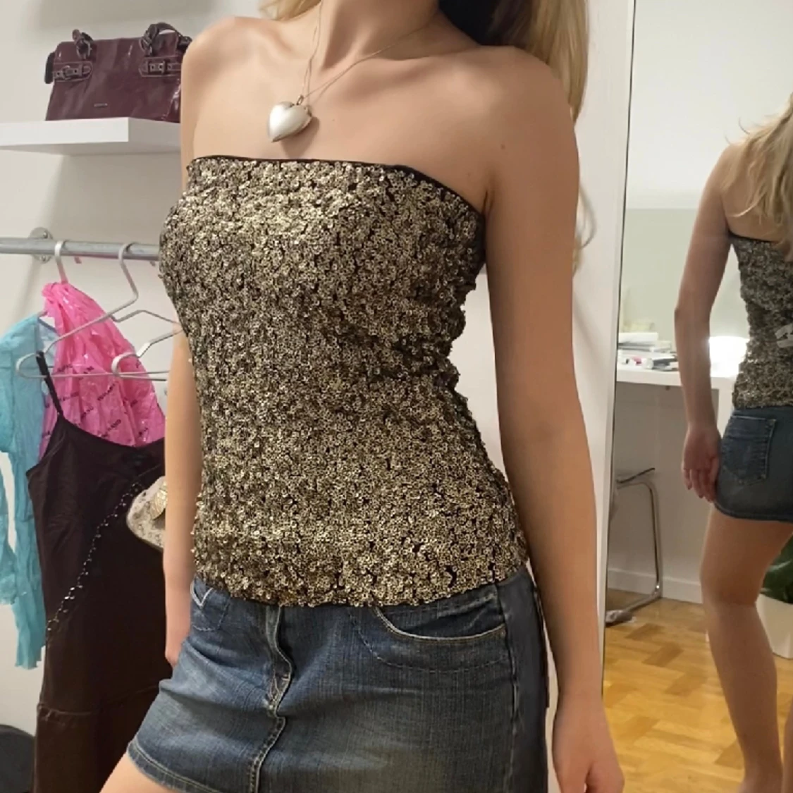 Tubtopp med paljetter