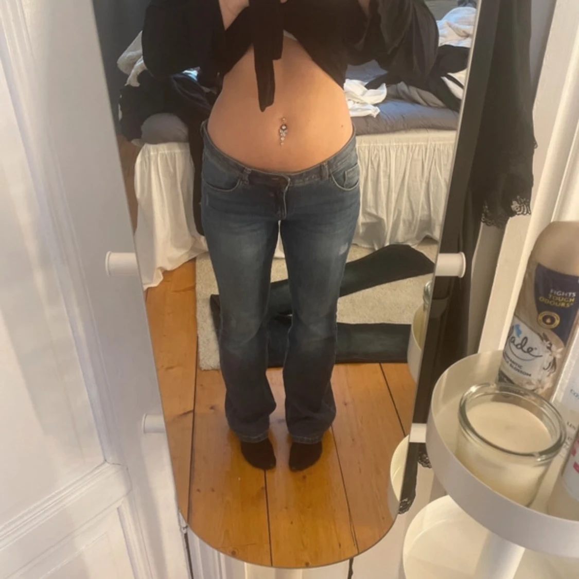 Blå bootcut jeans - 2