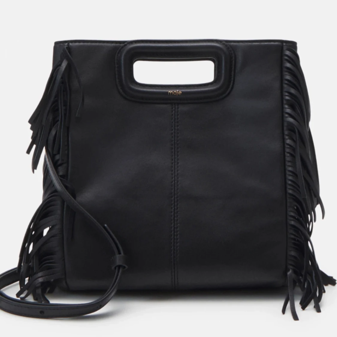 Svart axelväska med fransar från Maje