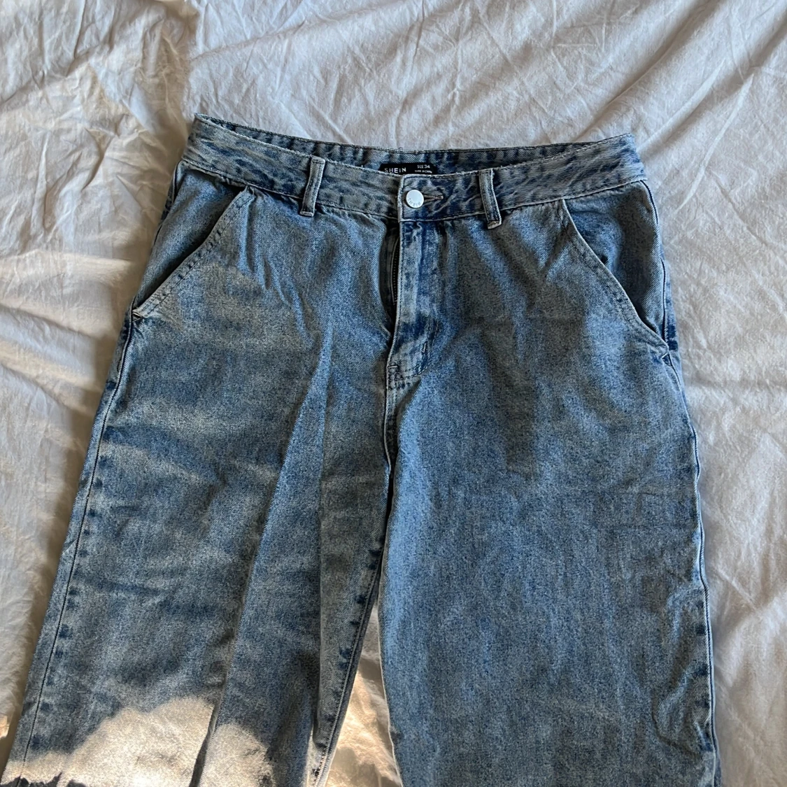 Blå wide leg jeans från SHEIN