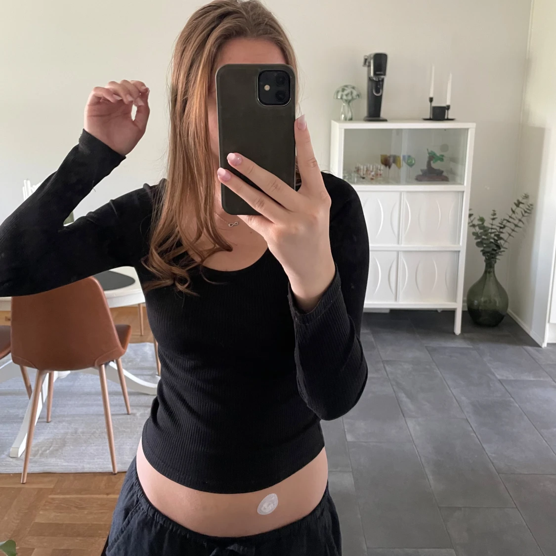 Svart långärmad topp - 1