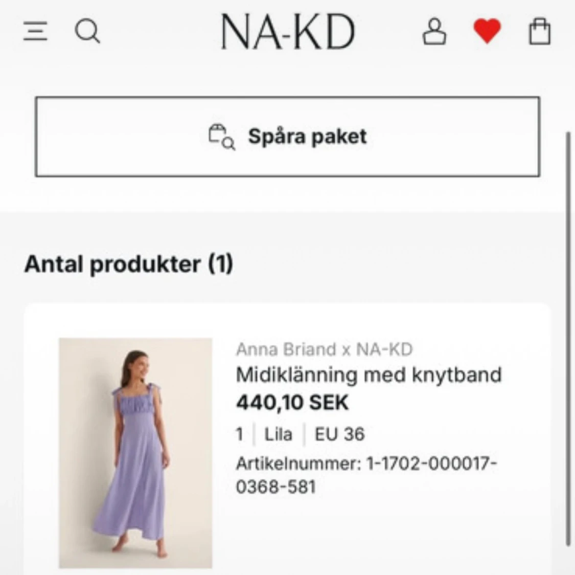 Lila långklänning med knytband NA-KD - 2