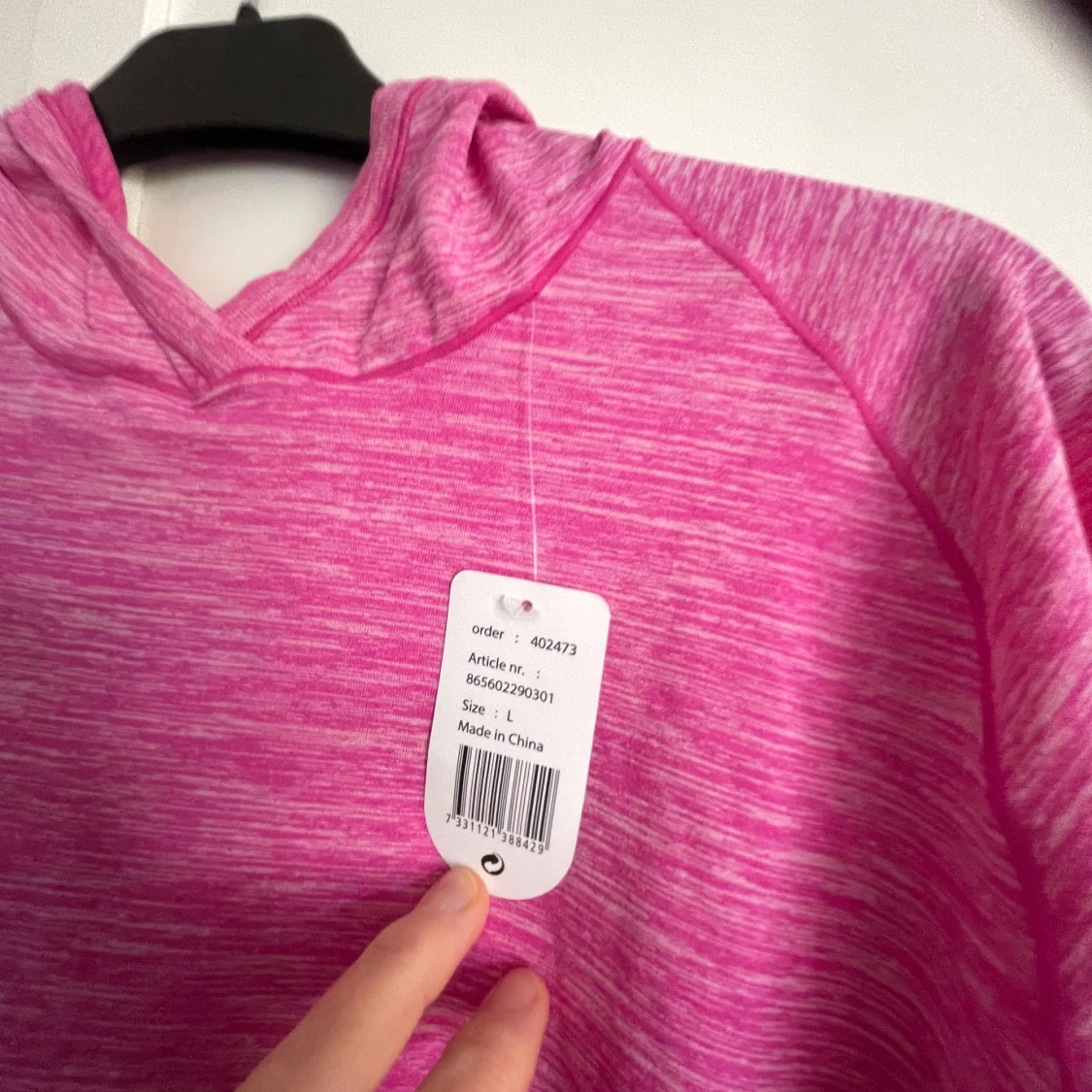 Rosa hoodie med huva i storlek L - 2