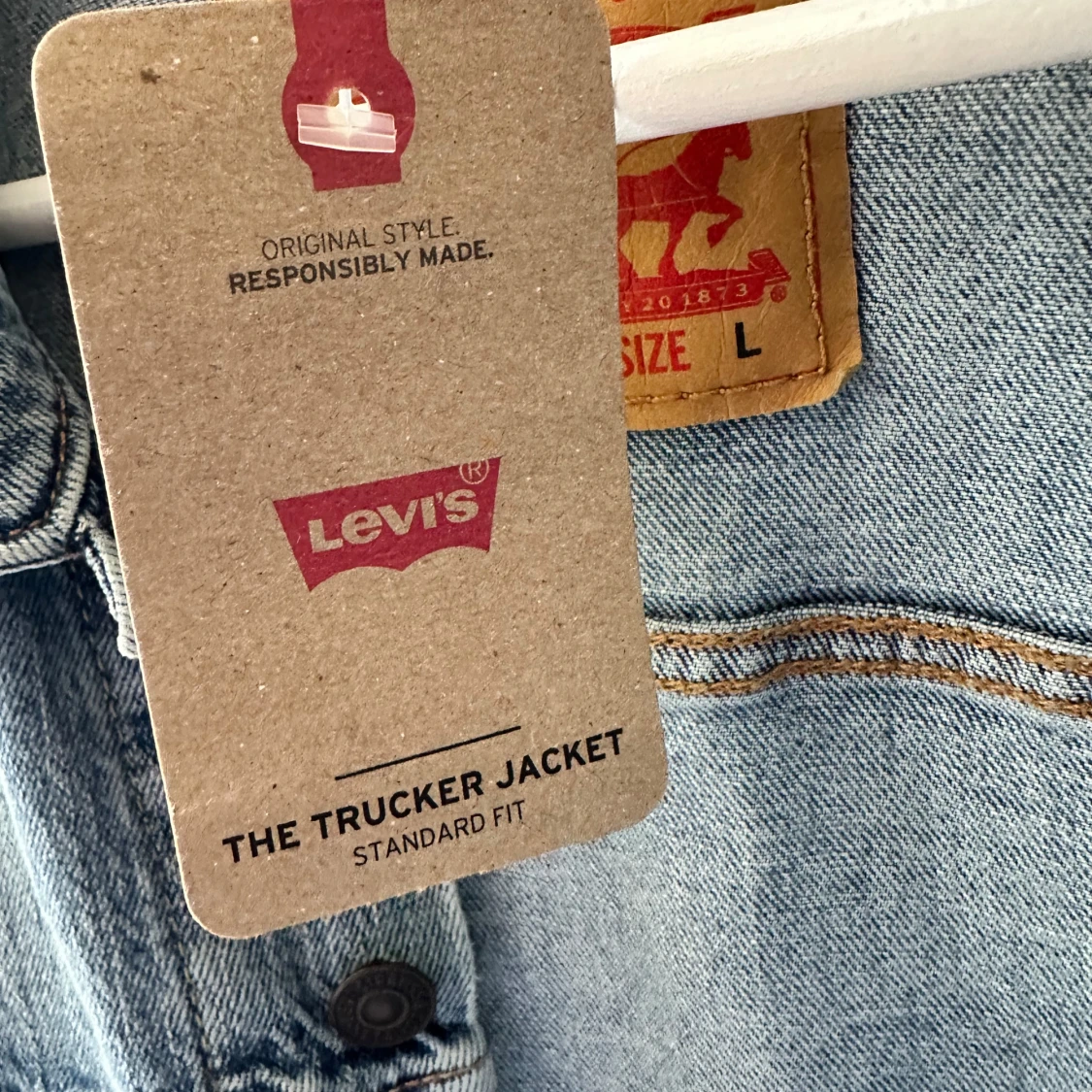 Levi's ljusblå jeansjacka L - 3