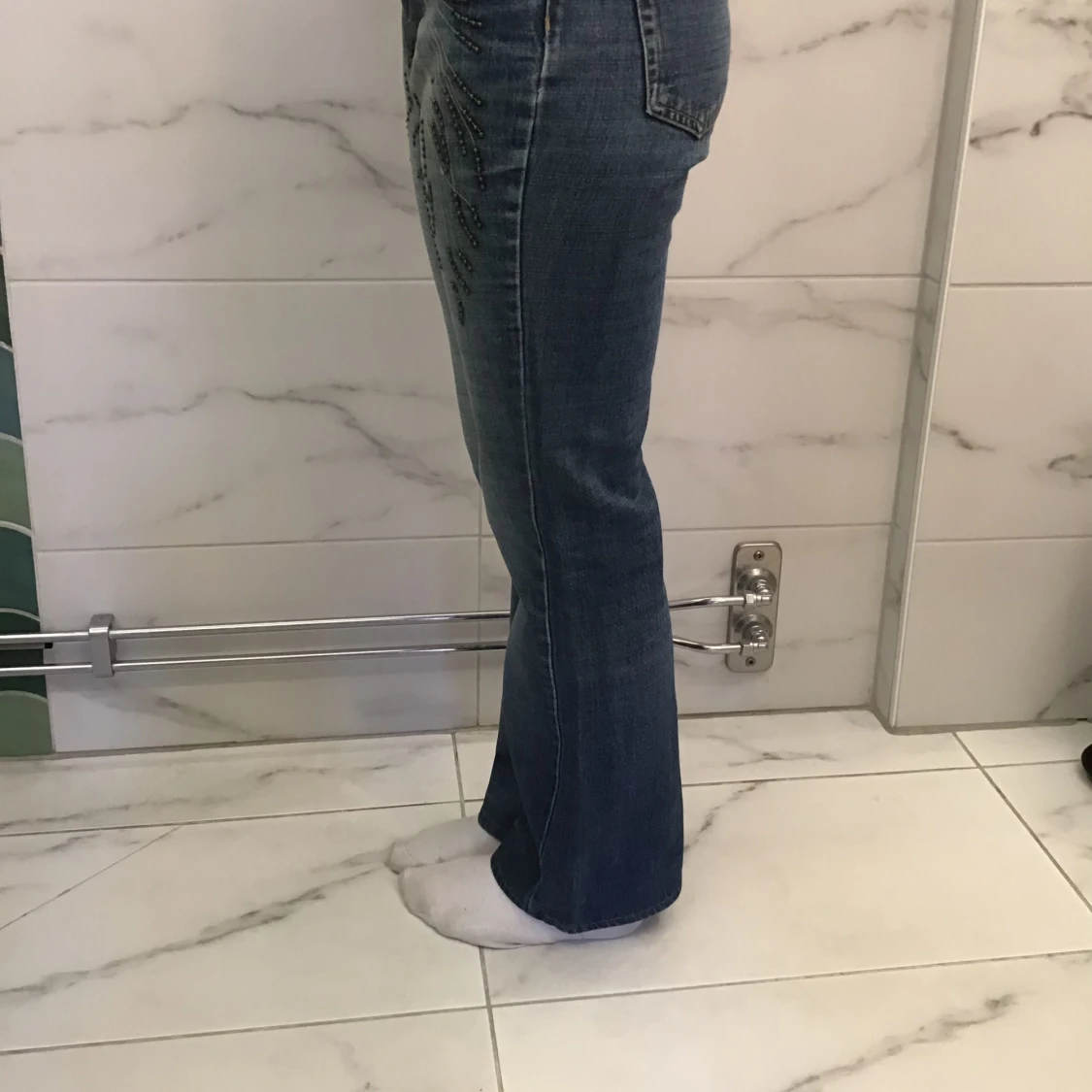Blå jeans med broderi från Route 66 - 2