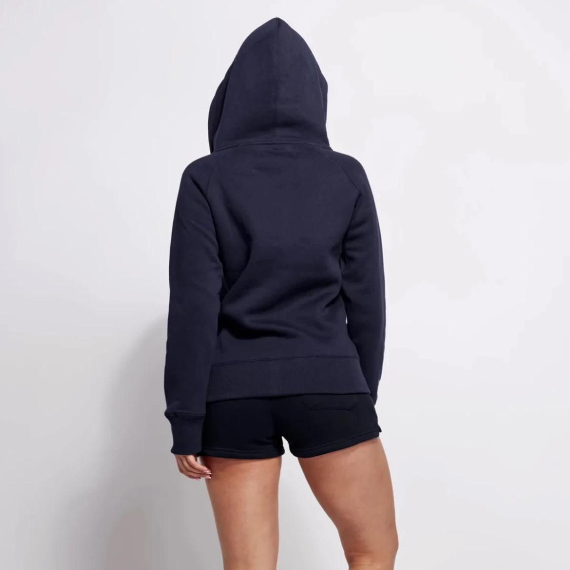 Mörkblå hoodie med dragkedja - 1