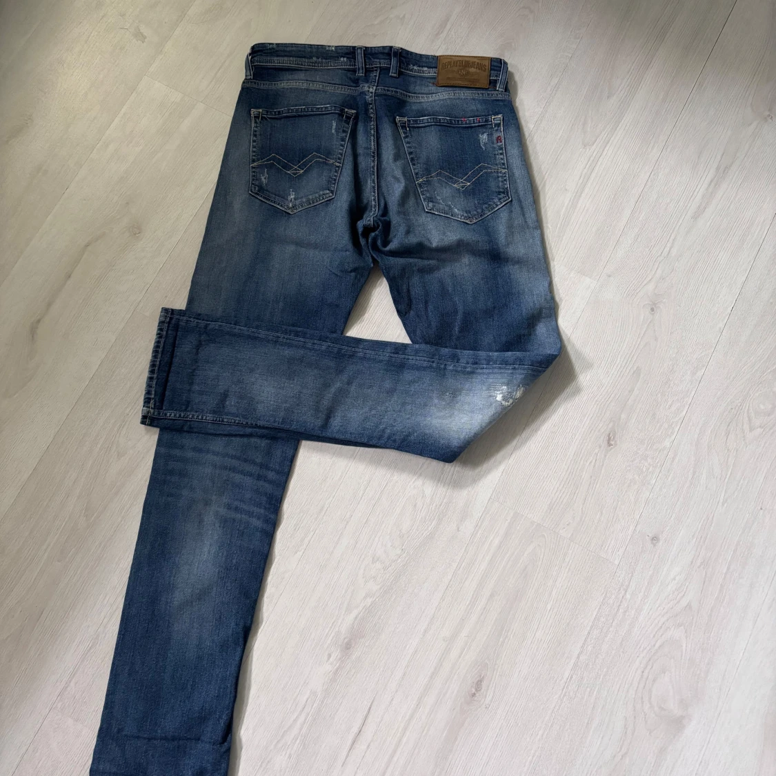 Blå Replay Grover jeans med slitningar - 1