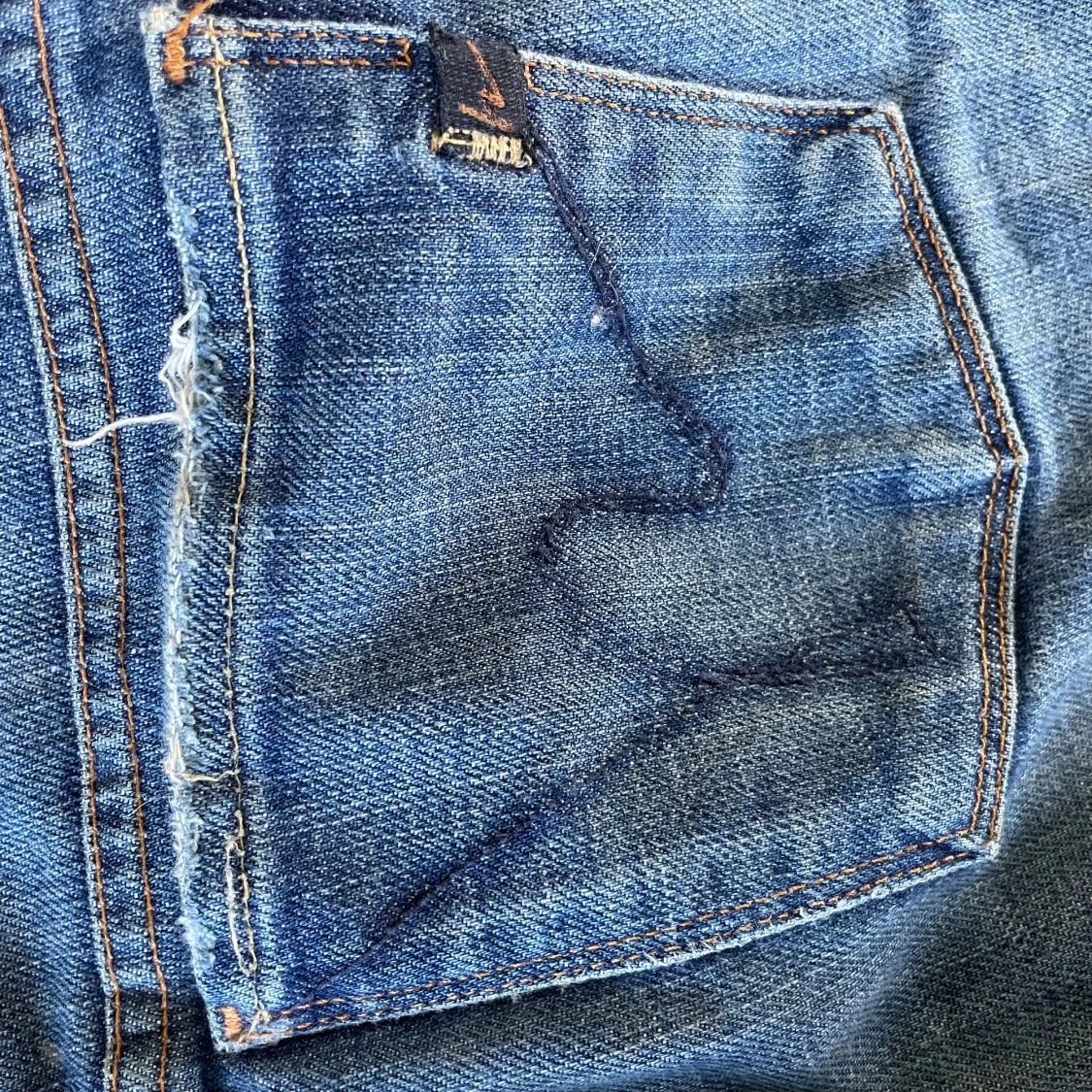 Blåa lågmidjade bootcut jeans - 3