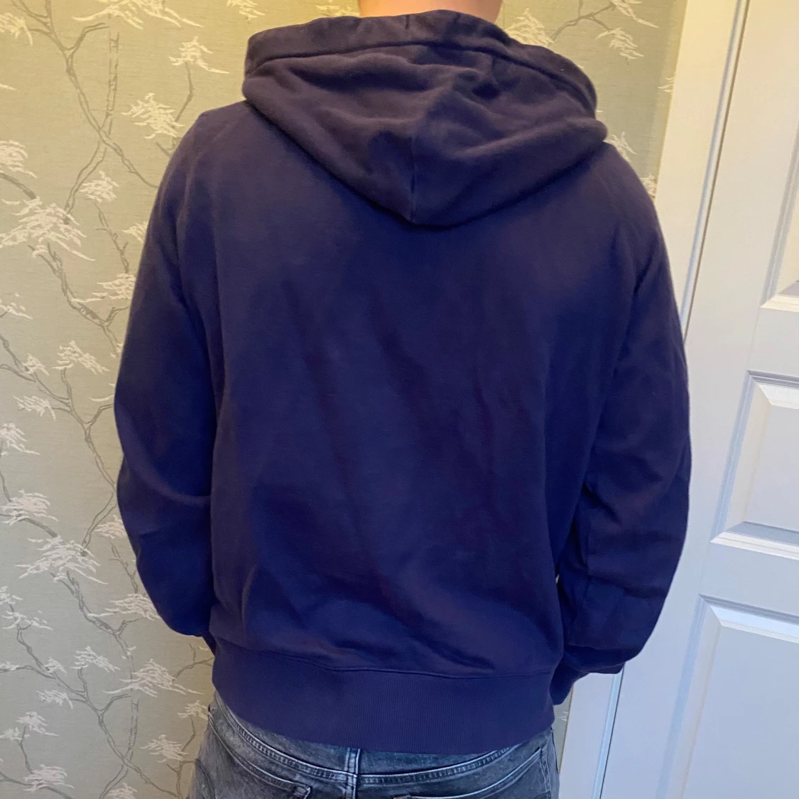 Blå full zip hoodie  - 1