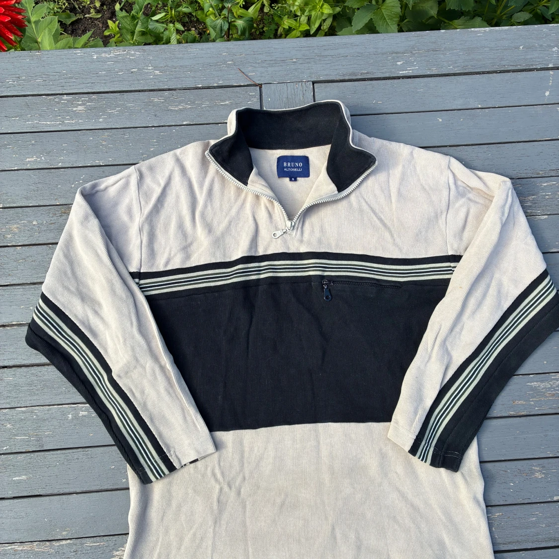 Beige och svart half zip tröja Bruno Altonelli - 3