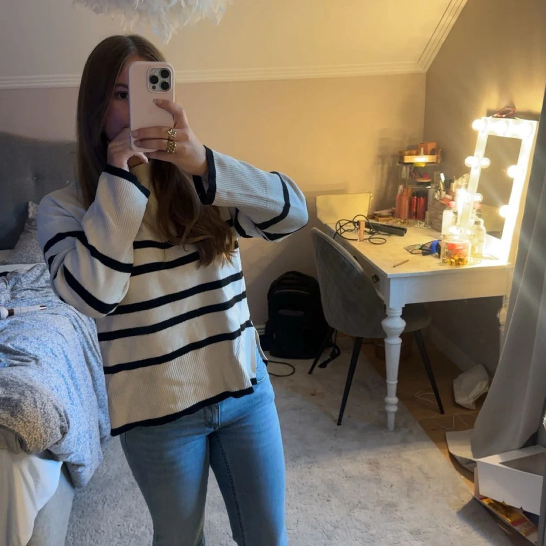 Randig vit tröja från Vero Moda