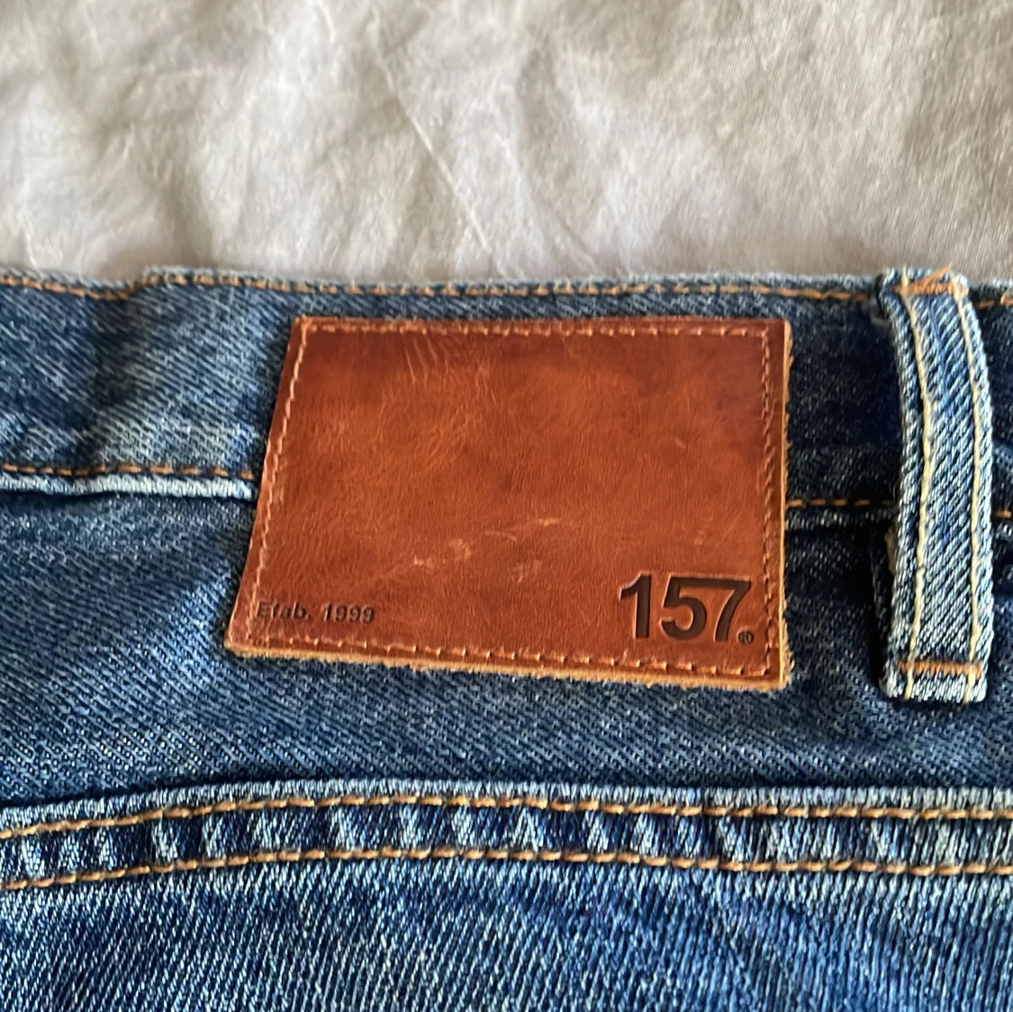 Blå jeans från 157 med raka ben - 3